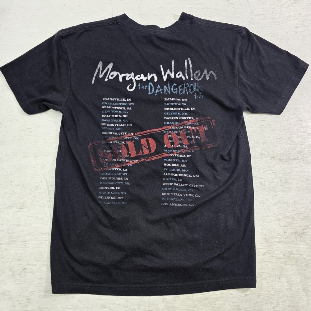 Morgan Wallen "Dangerous" Tour Country Music Concert Dates T-Shirt Men's Sz S - Picture 4 of 6